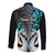 Personalised New Zealand Long Sleeve Button Shirt Te Manaia Mangopare Maori And Fern Turquoise Style LT14 - Polynesian Pride