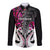 Personalised New Zealand Long Sleeve Button Shirt Te Manaia Mangopare Maori And Fern Pink Style LT14 Unisex Pink - Polynesian Pride