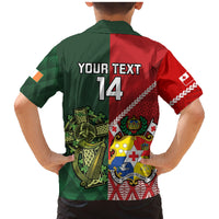 Custom Tonga And Ireland Rugby Family Matching Mermaid Dress and Hawaiian Shirt Ikale Tahi With Shamrocks LT14 - Polynesian Pride