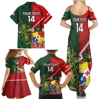 Custom Tonga And Ireland Rugby Family Matching Summer Maxi Dress and Hawaiian Shirt Ikale Tahi With Shamrocks LT14 - Polynesian Pride