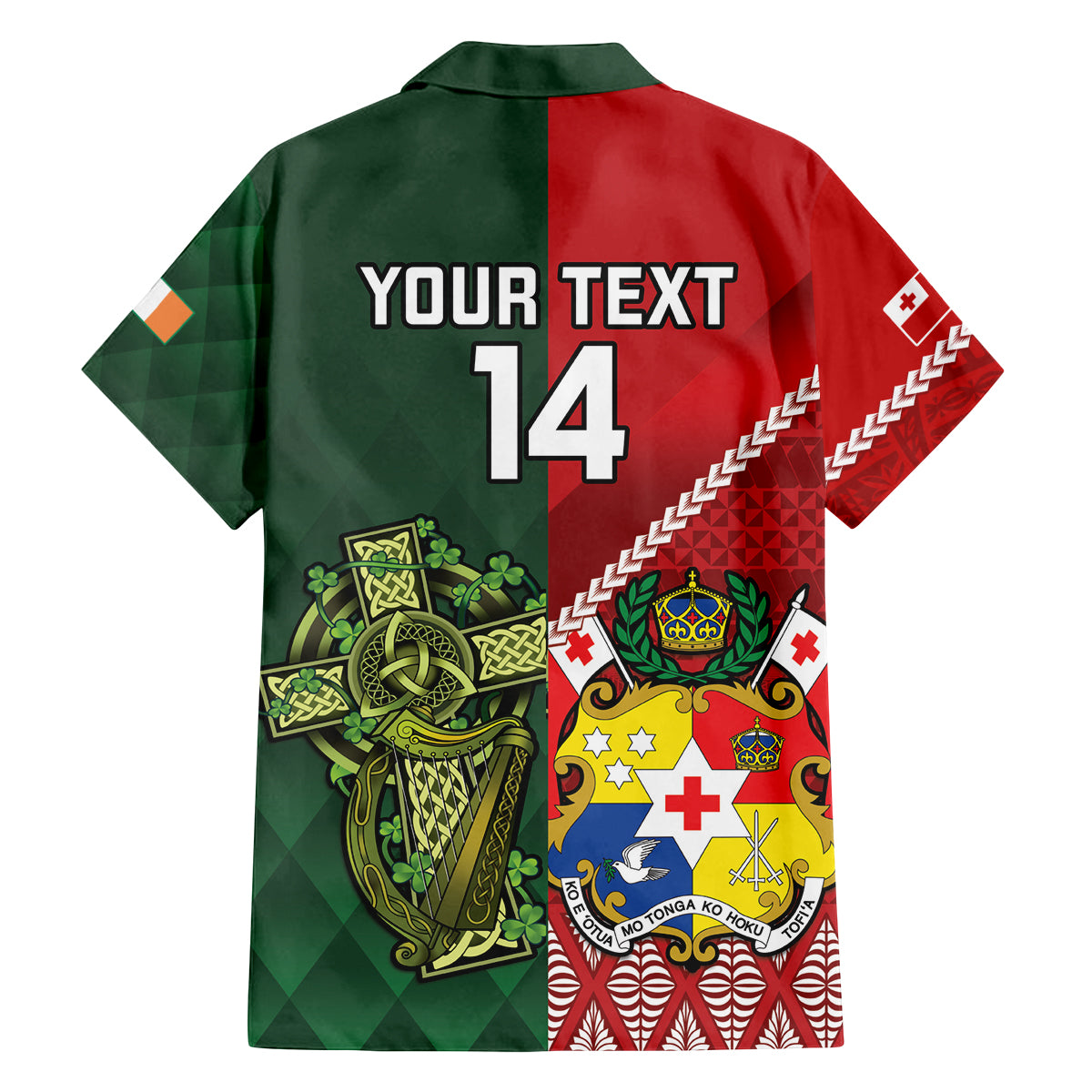 Custom Tonga And Ireland Rugby Family Matching Summer Maxi Dress and Hawaiian Shirt Ikale Tahi With Shamrocks LT14 - Polynesian Pride