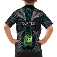 Personalised New Zealand Toki Family Matching Long Sleeve Bodycon Dress and Hawaiian Shirt Silver Fern Mix Aotearoa Maori Pattern LT14 - Polynesian Pride