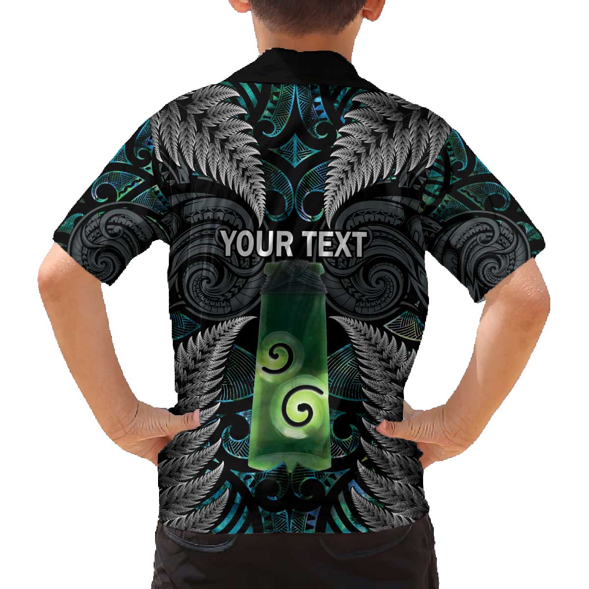 Personalised New Zealand Toki Family Matching Off The Shoulder Long Sleeve Dress and Hawaiian Shirt Silver Fern Mix Aotearoa Maori Pattern LT14 - Polynesian Pride