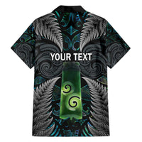 Personalised New Zealand Toki Family Matching Off The Shoulder Long Sleeve Dress and Hawaiian Shirt Silver Fern Mix Aotearoa Maori Pattern LT14 - Polynesian Pride
