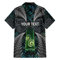 Personalised New Zealand Toki Family Matching Short Sleeve Bodycon Dress and Hawaiian Shirt Silver Fern Mix Aotearoa Maori Pattern LT14 - Polynesian Pride