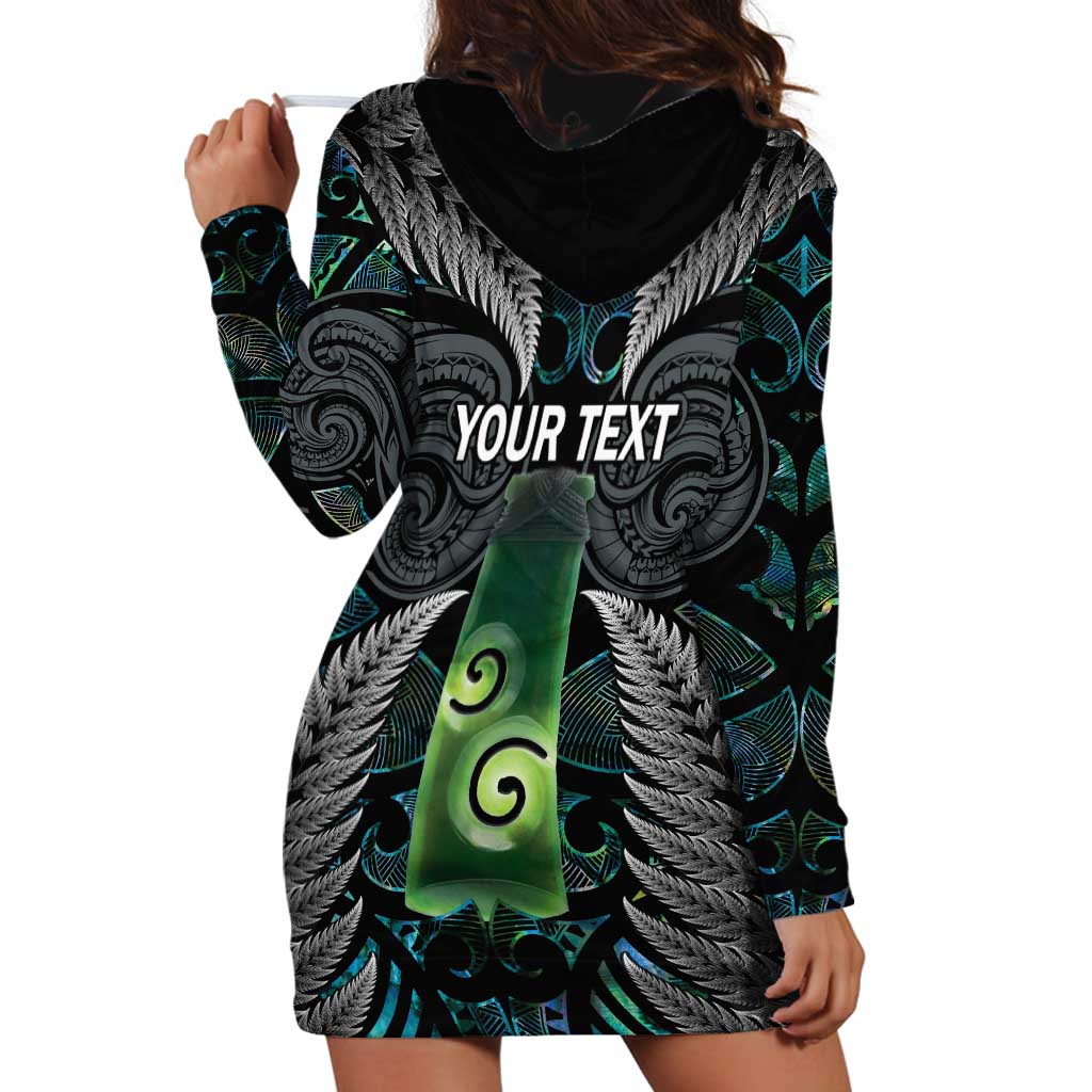 Personalised New Zealand Toki Hoodie Dress Silver Fern Mix Aotearoa Maori Pattern LT14 - Polynesian Pride