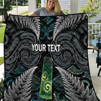 Personalised New Zealand Toki Quilt Silver Fern Mix Aotearoa Maori Pattern LT14 Black - Polynesian Pride