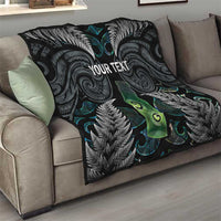 Personalised New Zealand Toki Quilt Silver Fern Mix Aotearoa Maori Pattern LT14 - Polynesian Pride
