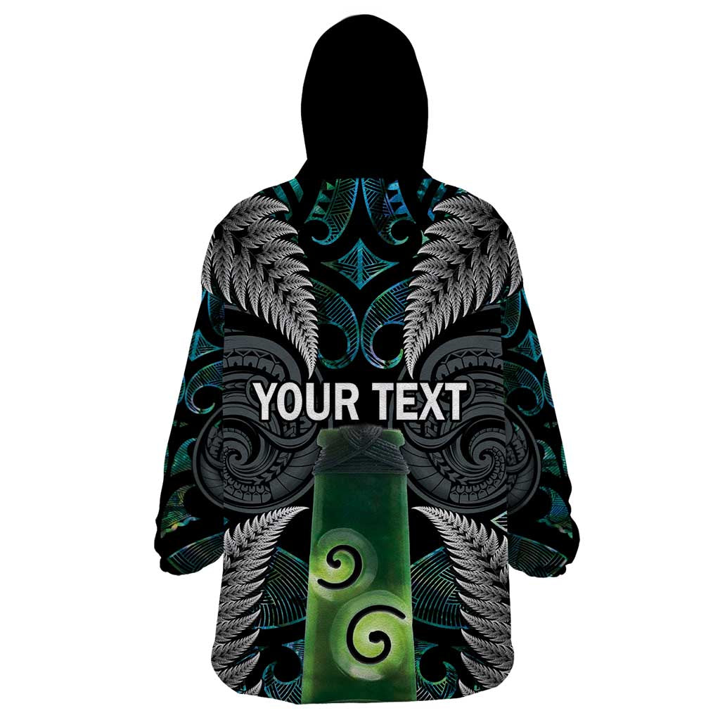 Personalised New Zealand Toki Wearable Blanket Hoodie Silver Fern Mix Aotearoa Maori Pattern LT14 - Polynesian Pride