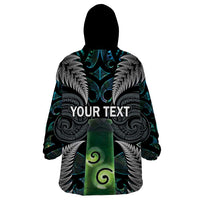 Personalised New Zealand Toki Wearable Blanket Hoodie Silver Fern Mix Aotearoa Maori Pattern LT14 - Polynesian Pride