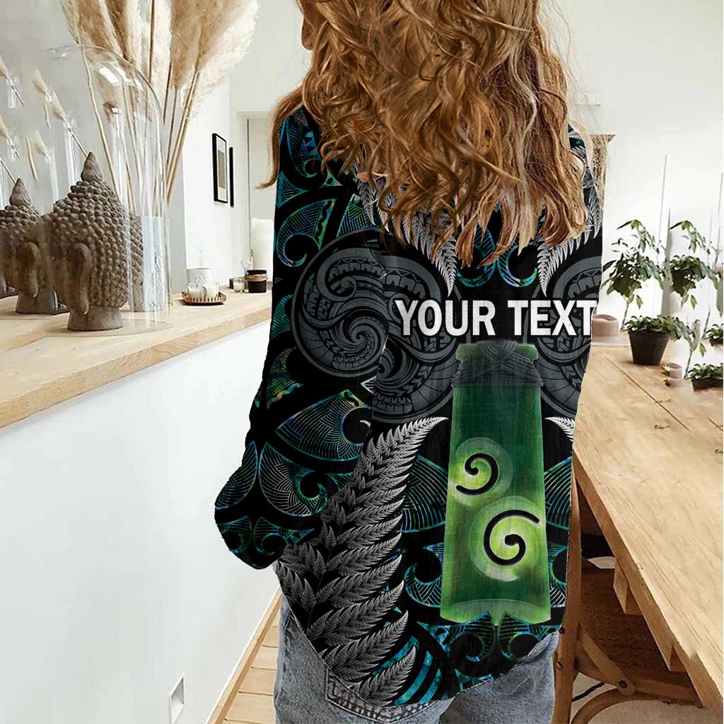 Personalised New Zealand Toki Women Casual Shirt Silver Fern Mix Aotearoa Maori Pattern LT14 - Polynesian Pride