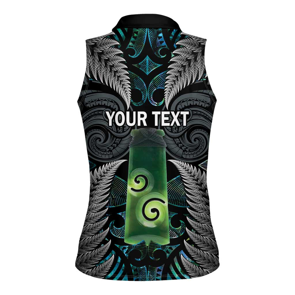 Personalised New Zealand Toki Women Sleeveless Polo Shirt Silver Fern Mix Aotearoa Maori Pattern LT14 - Polynesian Pride