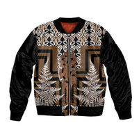 New Zealand Bomber Jacket Maori Maripi Knife With Poutama Art