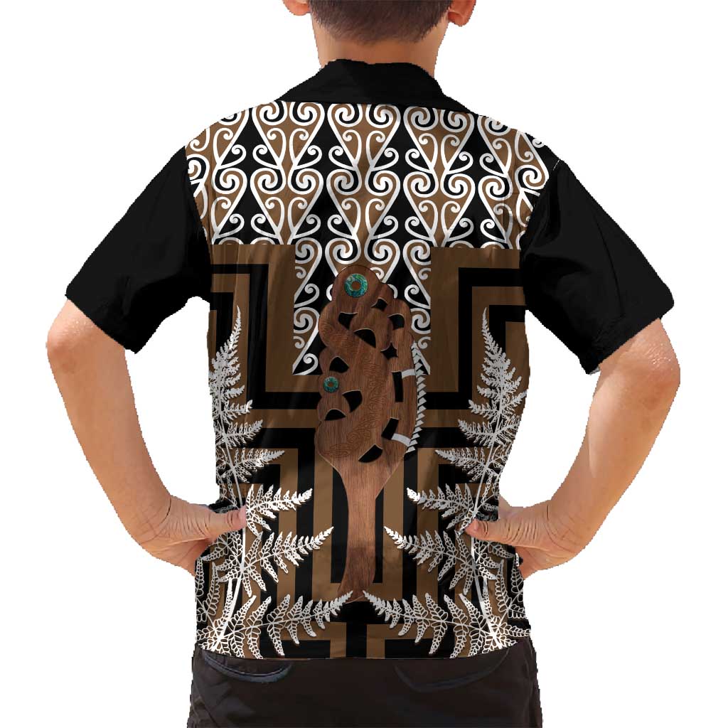 New Zealand Family Matching Long Sleeve Bodycon Dress and Hawaiian Shirt Maori Maripi Knife With Poutama Art LT14 - Polynesian Pride
