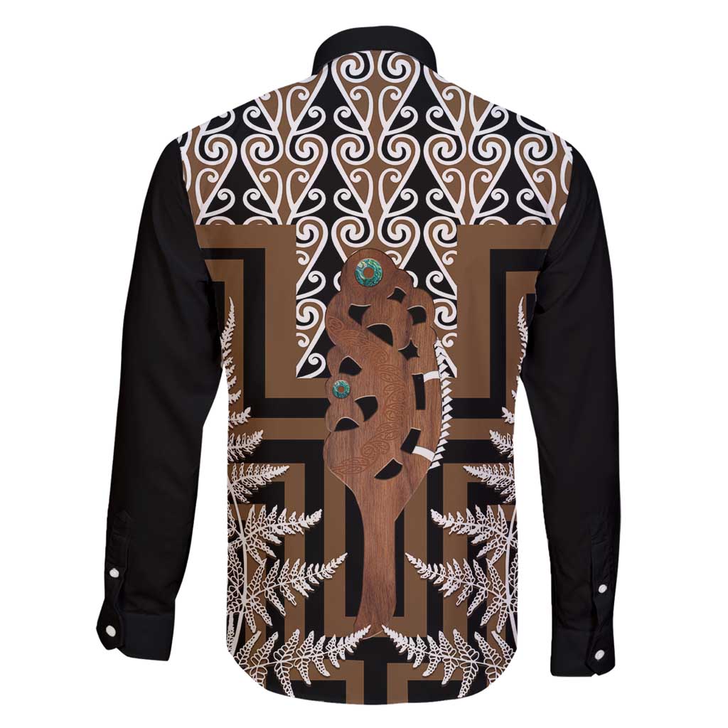 New Zealand Family Matching Long Sleeve Bodycon Dress and Hawaiian Shirt Maori Maripi Knife With Poutama Art LT14 - Polynesian Pride