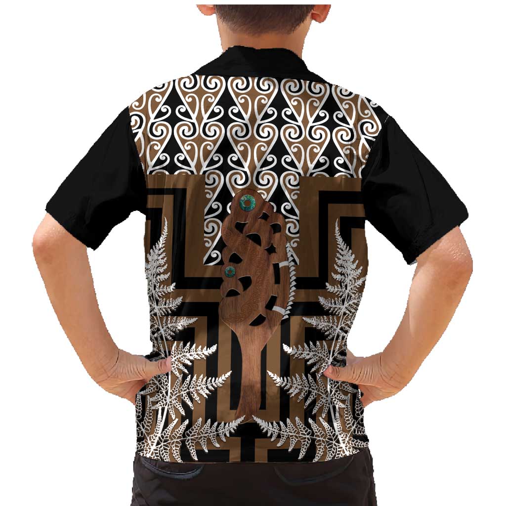 New Zealand Family Matching Mermaid Dress and Hawaiian Shirt Maori Maripi Knife With Poutama Art LT14 - Polynesian Pride