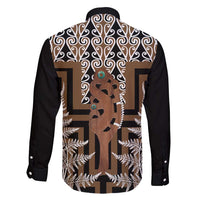 New Zealand Family Matching Off Shoulder Short Dress and Hawaiian Shirt Maori Maripi Knife With Poutama Art LT14 - Polynesian Pride
