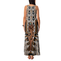 New Zealand Family Matching Tank Maxi Dress and Hawaiian Shirt Maori Maripi Knife With Poutama Art LT14 - Polynesian Pride