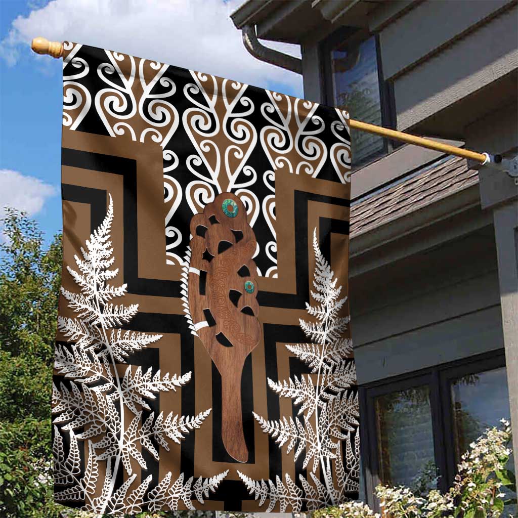 New Zealand Garden Flag Maori Maripi Knife With Poutama Art LT14 - Polynesian Pride