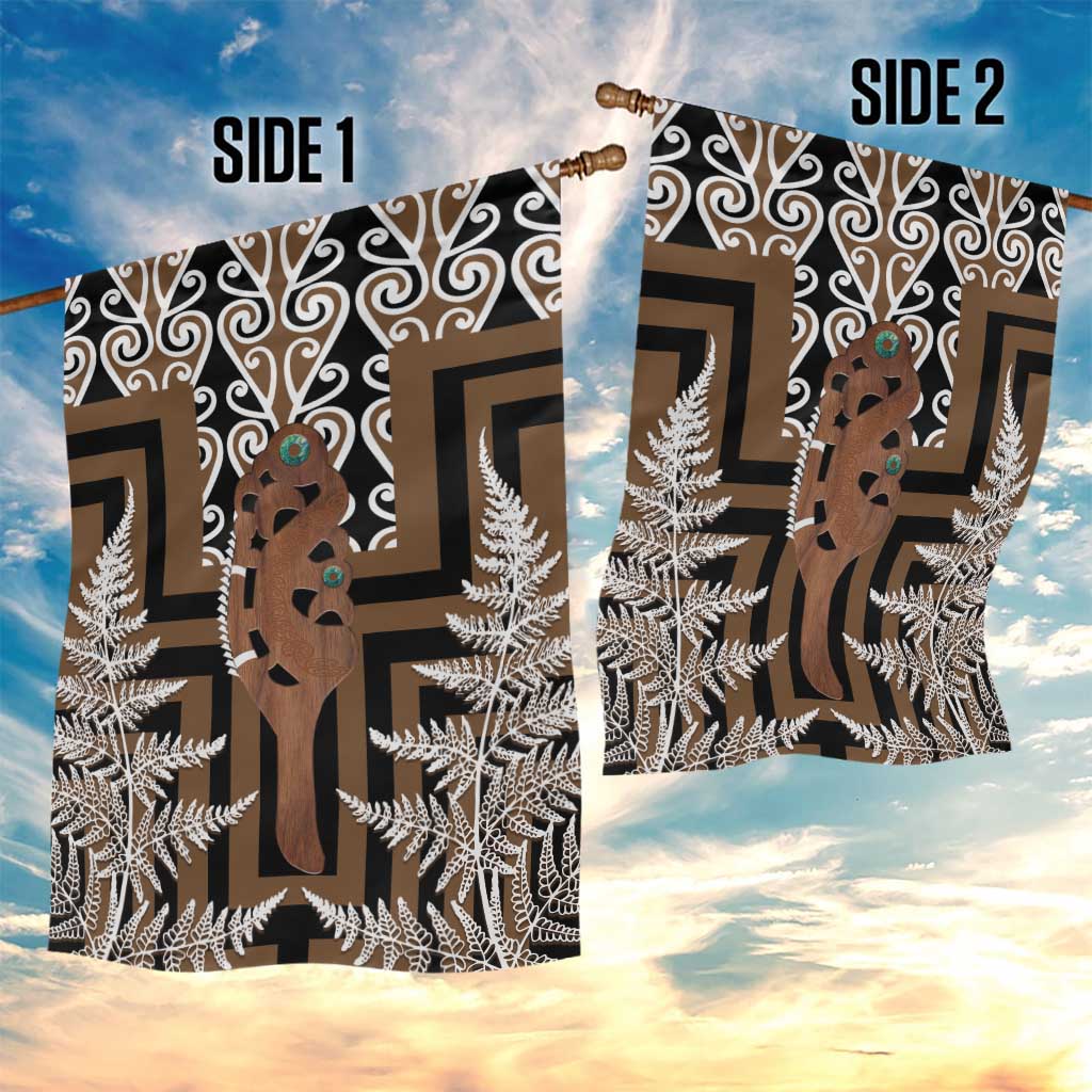 New Zealand Garden Flag Maori Maripi Knife With Poutama Art LT14 - Polynesian Pride