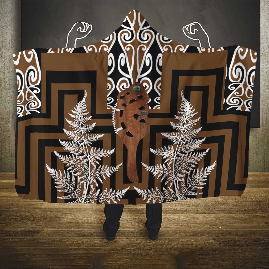 New Zealand Hooded Blanket Maori Maripi Knife With Poutama Art LT14 - Polynesian Pride