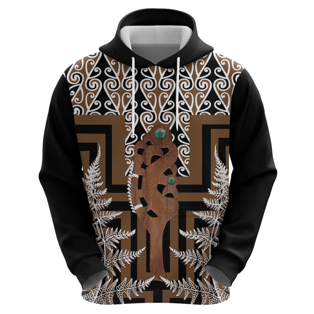 New Zealand Hoodie Maori Maripi Knife With Poutama Art LT14 - Polynesian Pride
