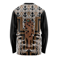 New Zealand Long Sleeve Shirt Maori Maripi Knife With Poutama Art LT14 - Polynesian Pride