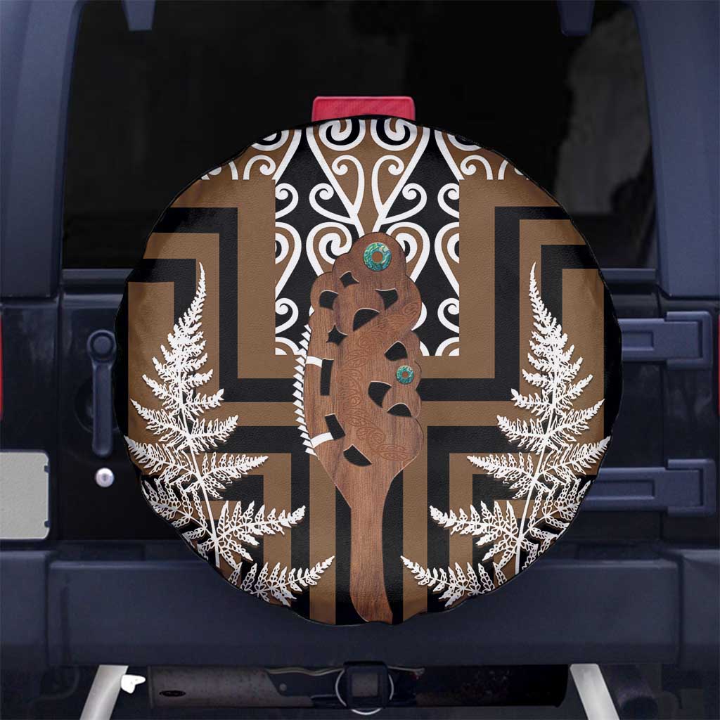 New Zealand Spare Tire Cover Maori Maripi Knife With Poutama Art LT14 - Polynesian Pride