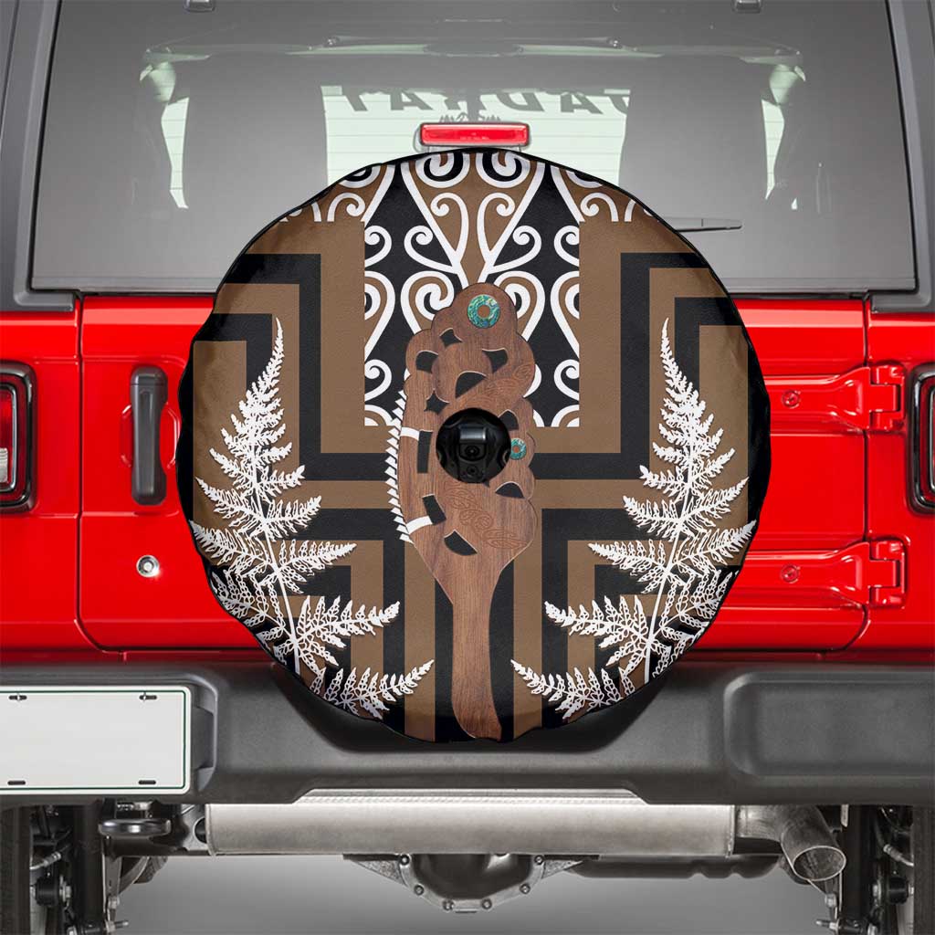 New Zealand Spare Tire Cover Maori Maripi Knife With Poutama Art LT14 - Polynesian Pride