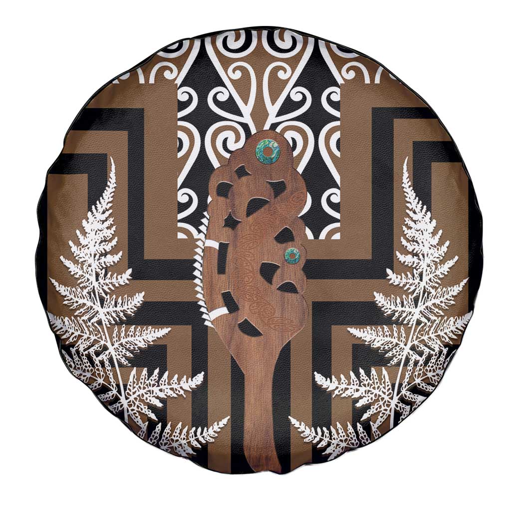 New Zealand Spare Tire Cover Maori Maripi Knife With Poutama Art LT14 - Polynesian Pride