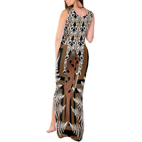 New Zealand Tank Maxi Dress Maori Maripi Knife With Poutama Art LT14 - Polynesian Pride