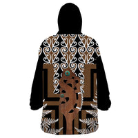 New Zealand Wearable Blanket Hoodie Maori Maripi Knife With Poutama Art LT14 - Polynesian Pride