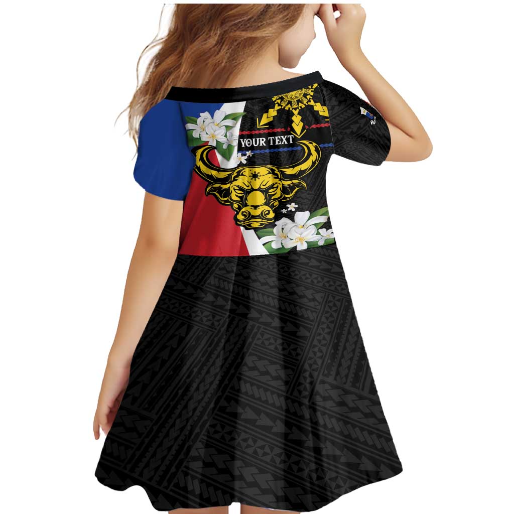 Personalised Philippines Carabao Family Matching Mermaid Dress and Hawaiian Shirt Filipino Sun Mix Sampaguita Flower LT14 - Polynesian Pride