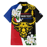 Personalised Philippines Carabao Family Matching Off The Shoulder Long Sleeve Dress and Hawaiian Shirt Filipino Sun Mix Sampaguita Flower LT14 - Polynesian Pride