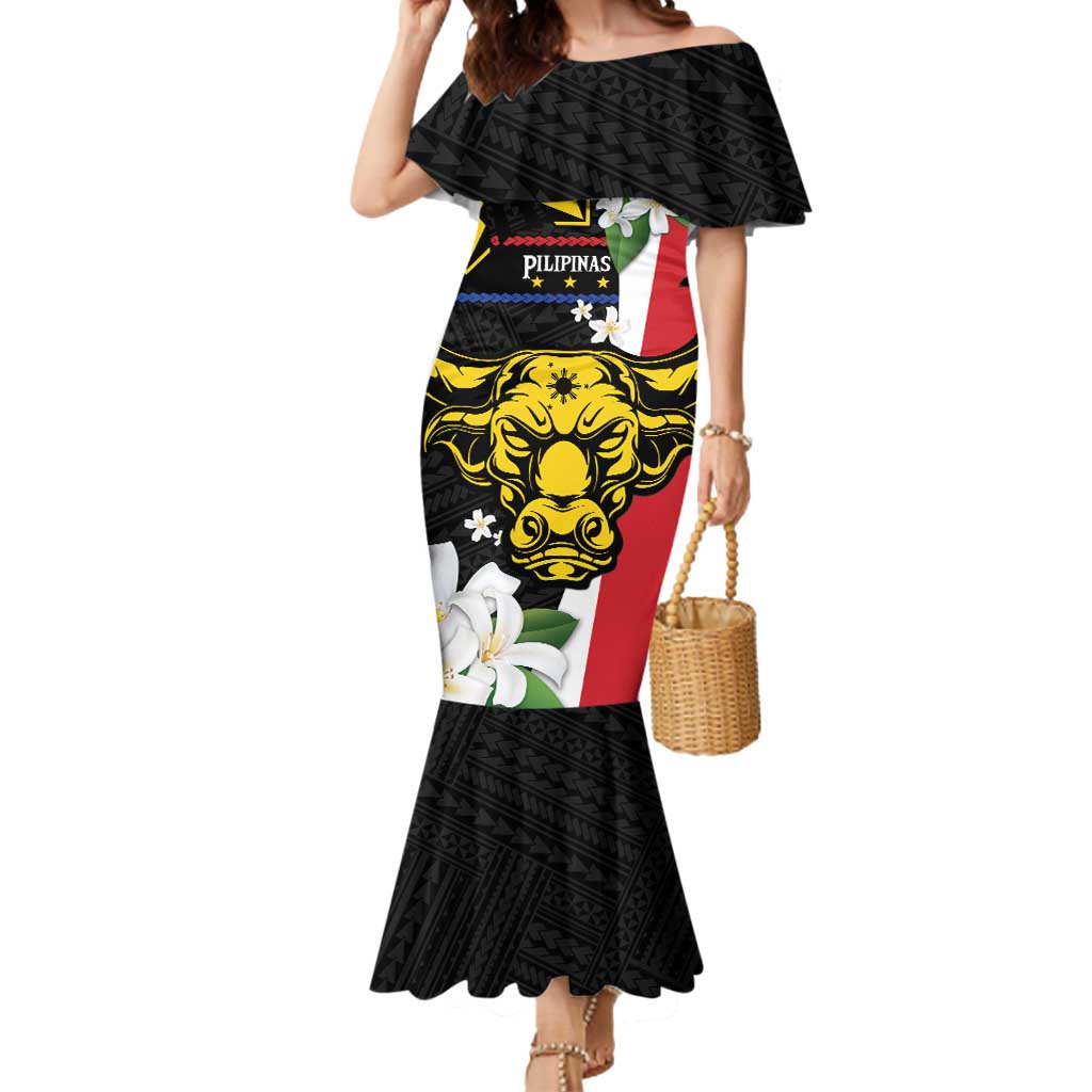 Personalised Philippines Carabao Mermaid Dress Filipino Sun Mix Sampaguita Flower