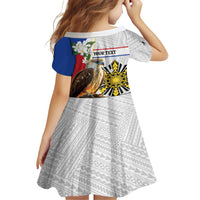Personalised Philippines Eagle Family Matching Long Sleeve Bodycon Dress and Hawaiian Shirt Filipino Sun Mix Sampaguita Flower LT14 - Polynesian Pride