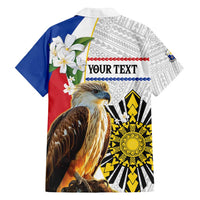 Personalised Philippines Eagle Family Matching Off Shoulder Short Dress and Hawaiian Shirt Filipino Sun Mix Sampaguita Flower LT14 - Polynesian Pride