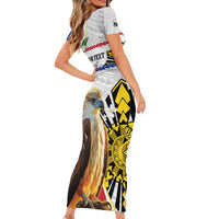 Personalised Philippines Eagle Family Matching Short Sleeve Bodycon Dress and Hawaiian Shirt Filipino Sun Mix Sampaguita Flower LT14 - Polynesian Pride