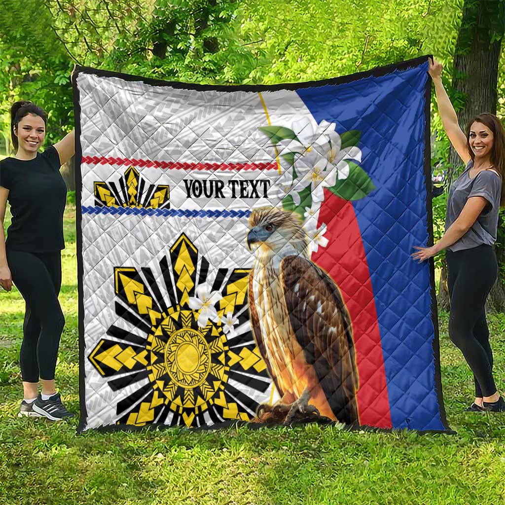 Personalised Philippines Eagle Quilt Filipino Sun Mix Sampaguita Flower LT14 - Polynesian Pride