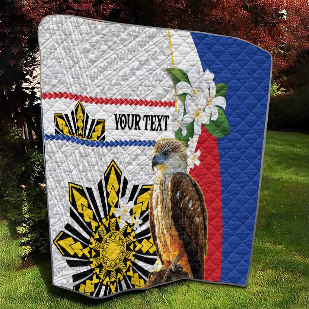 Personalised Philippines Eagle Quilt Filipino Sun Mix Sampaguita Flower LT14 - Polynesian Pride