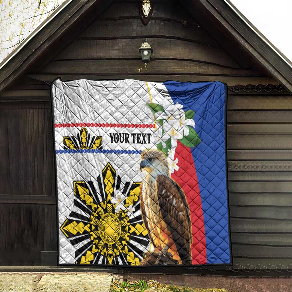 Personalised Philippines Eagle Quilt Filipino Sun Mix Sampaguita Flower LT14 - Polynesian Pride