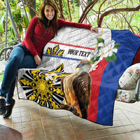 Personalised Philippines Eagle Quilt Filipino Sun Mix Sampaguita Flower LT14 - Polynesian Pride