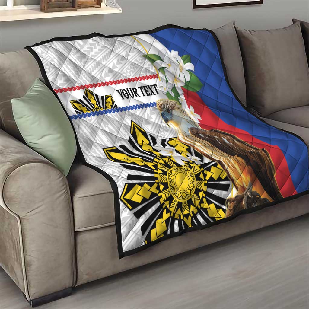 Personalised Philippines Eagle Quilt Filipino Sun Mix Sampaguita Flower LT14 - Polynesian Pride