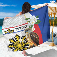 Personalised Philippines Eagle Sarong Filipino Sun Mix Sampaguita Flower LT14 One Size 44 x 66 inches White - Polynesian Pride