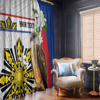 Personalised Philippines Eagle Window Curtain Filipino Sun Mix Sampaguita Flower LT14 - Polynesian Pride