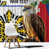 Personalised Philippines Eagle Window Curtain Filipino Sun Mix Sampaguita Flower LT14 - Polynesian Pride