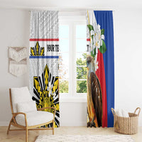 Personalised Philippines Eagle Window Curtain Filipino Sun Mix Sampaguita Flower LT14 - Polynesian Pride
