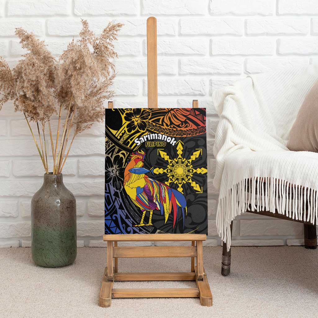 Philippines Sarimanok Canvas Wall Art Papanok Legendary Bird Okir Polynesian Pattern