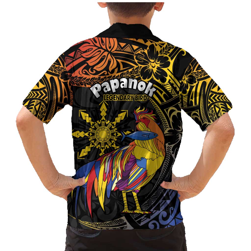 Philippines Sarimanok Family Matching Mermaid Dress and Hawaiian Shirt Papanok Legendary Bird Okir Polynesian Pattern LT14 - Polynesian Pride