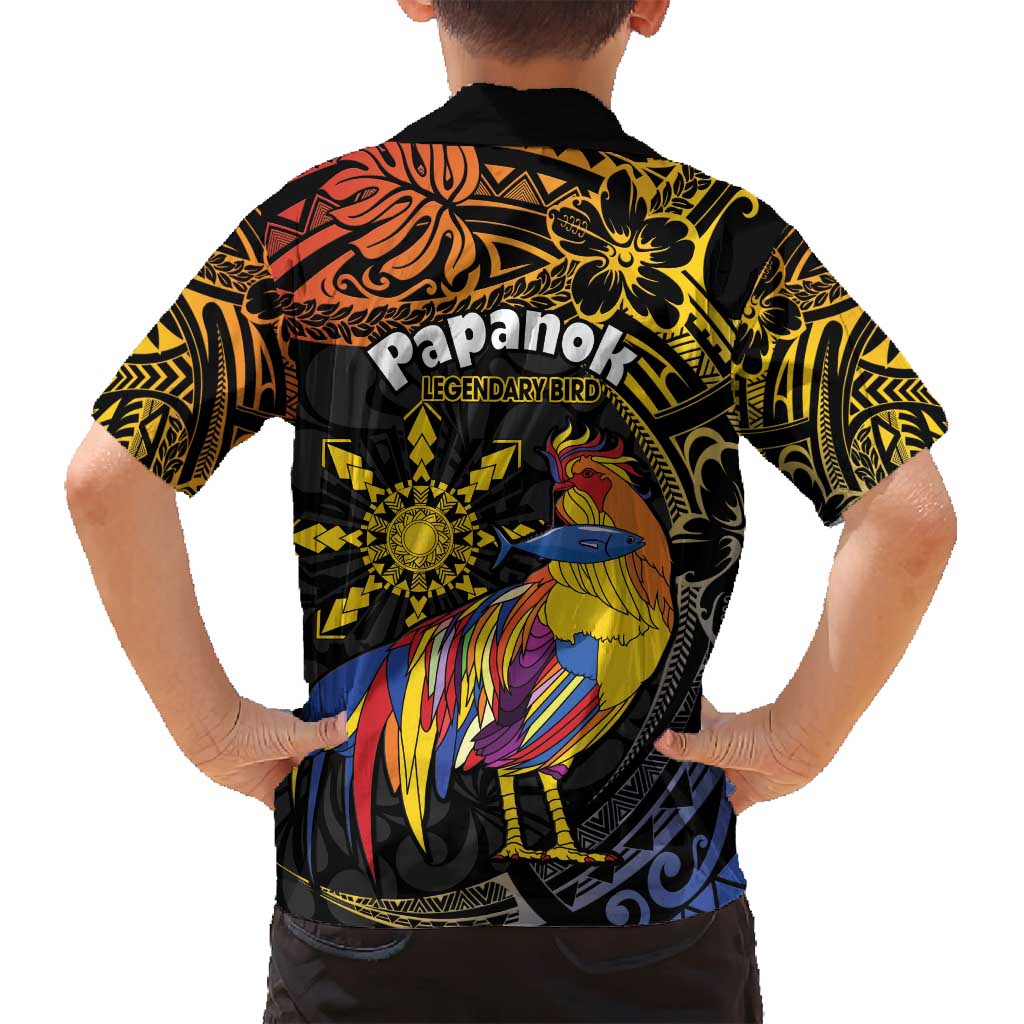 Philippines Sarimanok Family Matching Off Shoulder Maxi Dress and Hawaiian Shirt Papanok Legendary Bird Okir Polynesian Pattern LT14 - Polynesian Pride